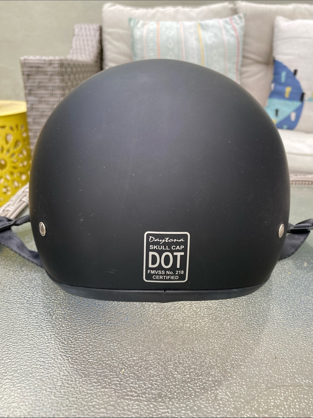 Daytona Black DOT Skull Cap Helmet